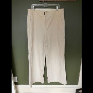 J.Crew Size 16 TALL Wide Leg Cream High Waisted Corduroy Pants